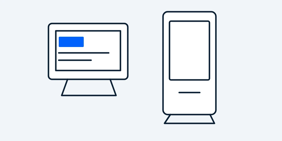 Conceptual POS & self-service kiosks host diagram.