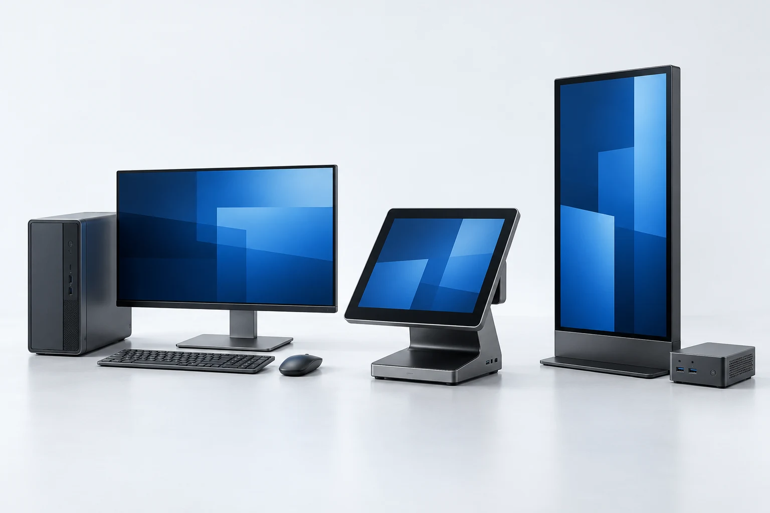 Illustrative PC, POS terminal and digital-signage player host categories; no compatibility implied.